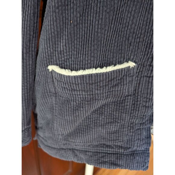 L.L.Bean Womens Small Blue Corduroy Sherpa-Lined Jacket With Button Front Pocket - Picture 2 of 9